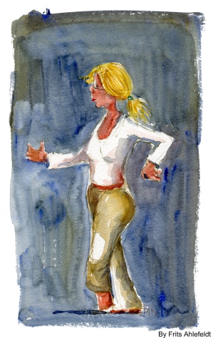 One of my Watercolor people. By Frits Ahlefeldt, HikingArtist
