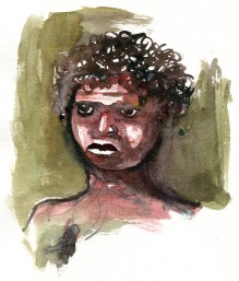 Watercolor people portrait by Frits Ahlefeldt